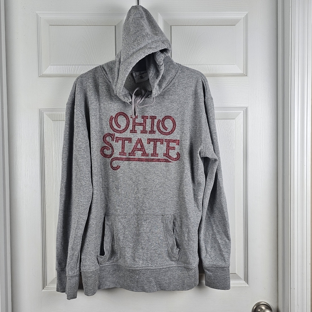 J.‎ America Ohio State Gray Glitter Hoodie XLarge Football College SEC Buckeyes